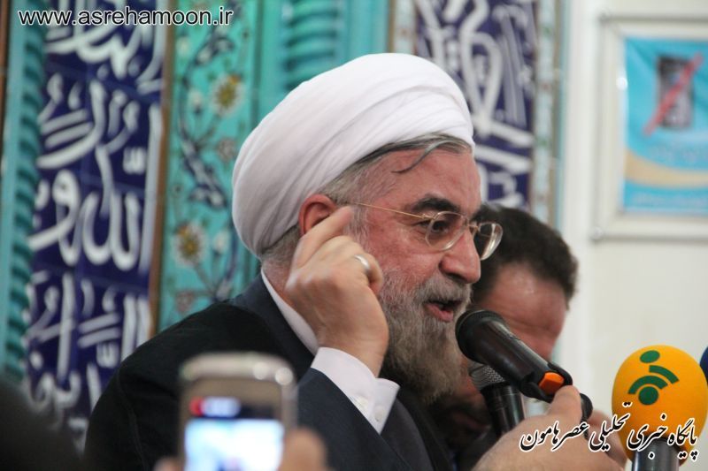 سخنرانی حسن روحانی در جمع هوادارانش در مسجد طالقانی زاهدان