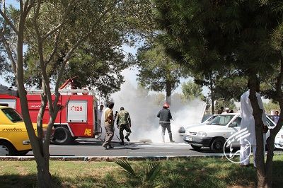 آتش سوزی خودرو در خیابان مطهری زاهدان