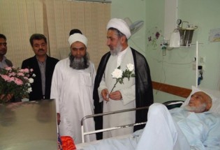 عیادت علما و مسئولین از بیماران بیمارستان امام علی(ع) چابهار