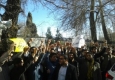 تجمع دانشجویان بسیجی در مقابل سفارت سوئیس در تهران