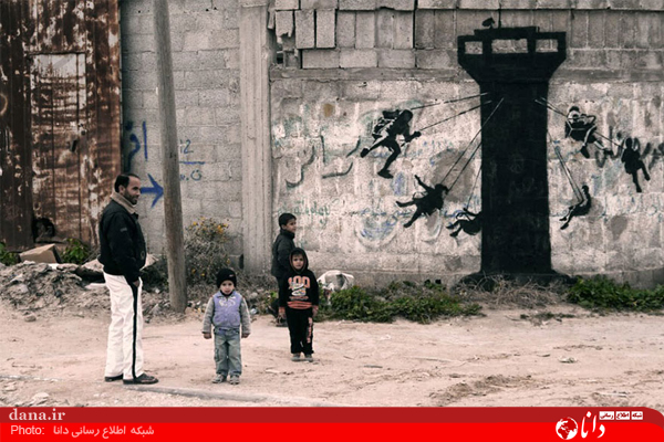 عکس خبری/گرافیتی در خرابه های غزه