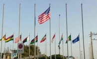 اهتزار پرچم آمریکا و انگلیس در حاشیه بزرگترین نشست پسابرجامی در چابهار