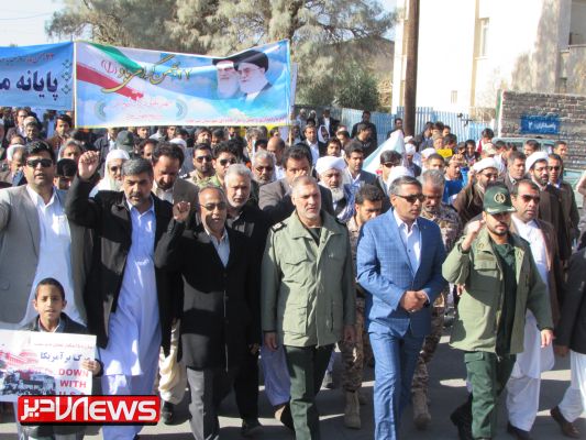 تجلی حضور مردم مرزدار میرجاوه در راهپیمایی ۲۲ بهمن