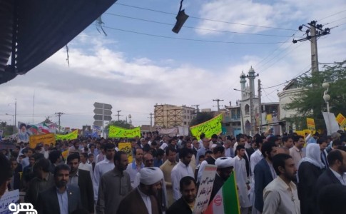 راهپیمایی ۲۲ بهمن در ایرانشهر برگزار شد 