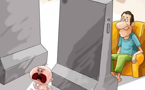 کاریکاتور/ تاثیر فضای‌مجازی بر روابط اعضای خانواده و فاصله‌ای از جنس دیوار‌های بتنی!