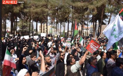 مردم شیعه و سنی زاهدان در حمایت مردم فلسطین تجمع کردند