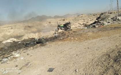 آتش‌سوزی در منطقه لار زاهدان