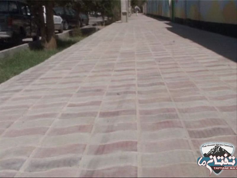 جدول گذاری و پازل کاری دو طرف خیابان شهید بهشتی