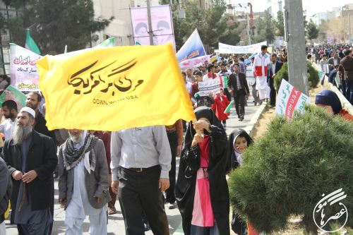 حضور کوبنده مردم شیعه و سنی زاهدان در راهپیمایی 22 بهمن 93
