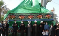 برگزاری آیین دسته روی تاسوعای حسینی بار عایت پروتکل های بهداشتی در دیار نخل و آفتاب  
