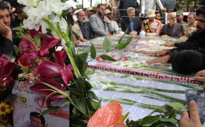 تشییع پیکر شهدای حمله تروریستی به مرزبانی در زاهدان