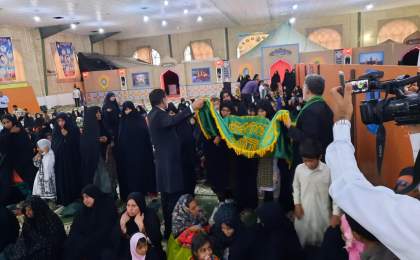 مراسم استقبال از پرچم حرم امام رضا (ع) در شهرستان دلگان برگزار شد  